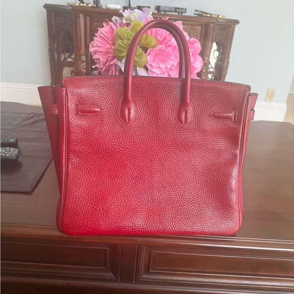 Hermes Haute a Courroies size 32cm - RED REPAINTED - Picture 5 of 17